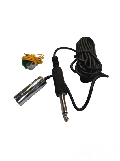 Sherman Lapel Microphone with long black cable and silver connector for clear audio recording