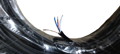 Electx Electrical Supply Shielded Stranded Wire with exposed colored inner wires and black outer sheath