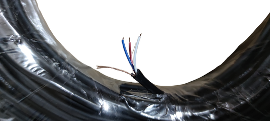 Electx Electrical Supply Shielded Stranded Wire with exposed colored inner wires and black outer sheath