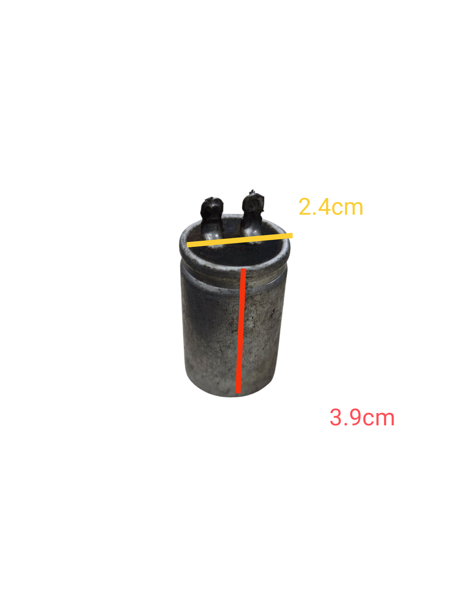 Motor Running Capacitor 280V cylindrical metal capacitor with dual terminals 2.4cm by 3.9cm