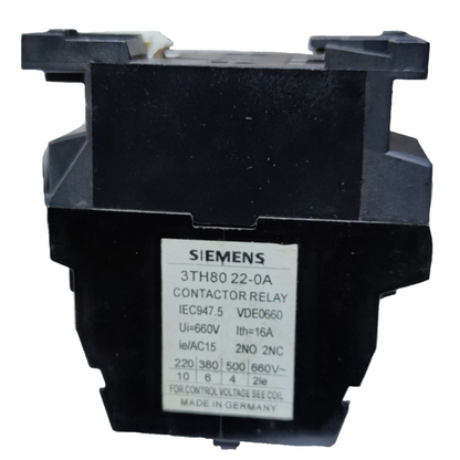Siemens Magnetic Contactor 10A 2NO 2NC 220V for electrical control applications