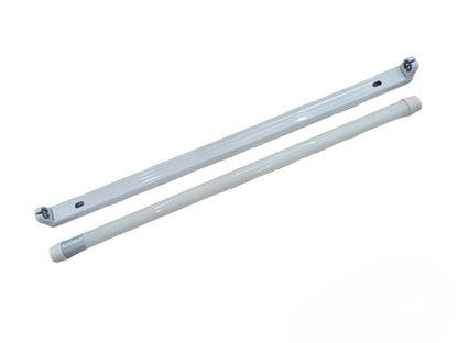 Ecolum single ended LED fluorescent tube 220V with white casing and mounting fixture