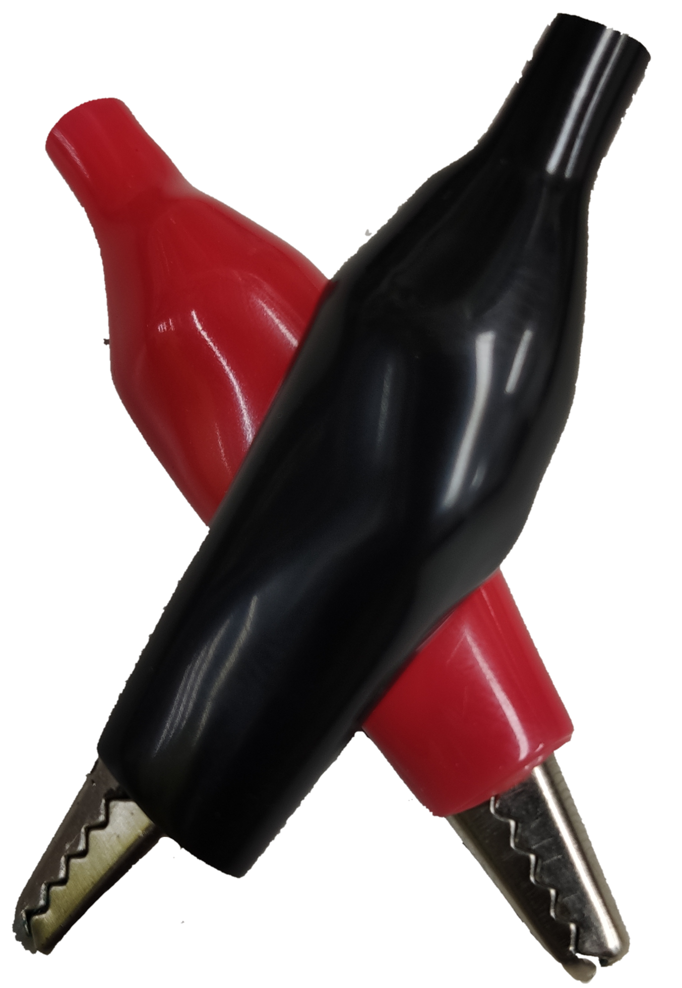 Small alligator clip red black for electrical circuitry connections and experiments