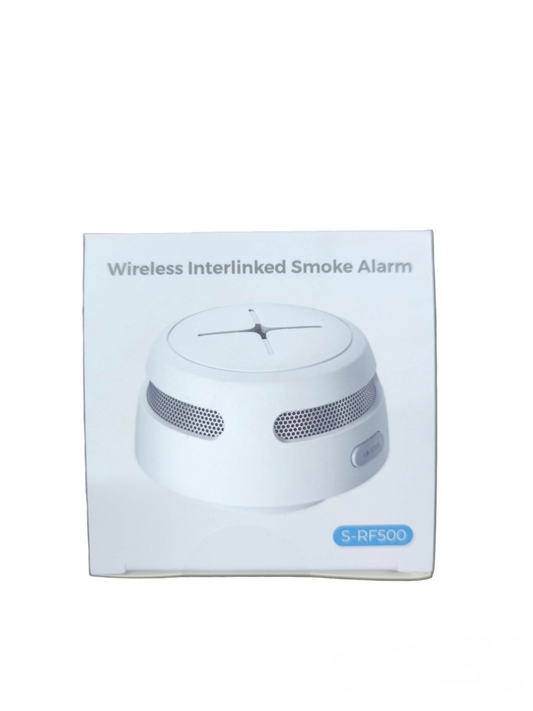 Aegislink wireless interlinked smoke alarm white compact design model S-RF500