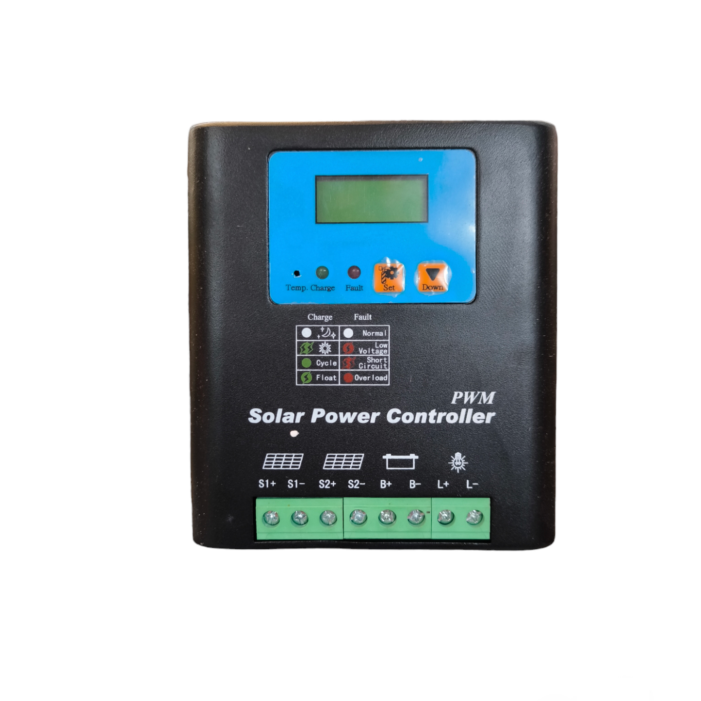 ZwitseRise 150A 48V DC solar charge controller with LCD display and intuitive controls for efficient energy management