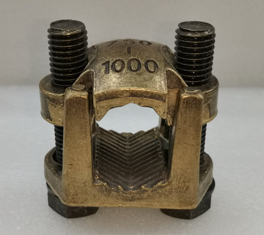 Local electrical circuitry Solderless Connector 2 Bolt 750-1000MCM with metal construction and two black bolts