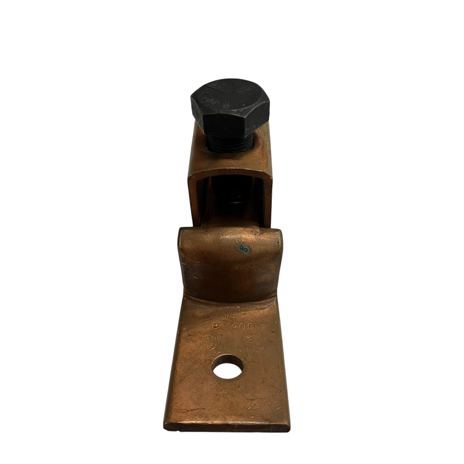 Local electrical circuitry solderless terminal lugs 200mm - 250mm with attached bolt on black background