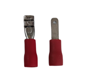 Red Spade Terminal Connector 5mm Male Female for Secure Electrical Connections