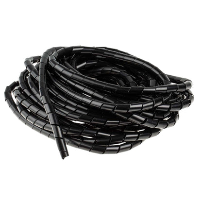 Spiral cable wrap 9mm black 10 meters for organized and tidy cable management