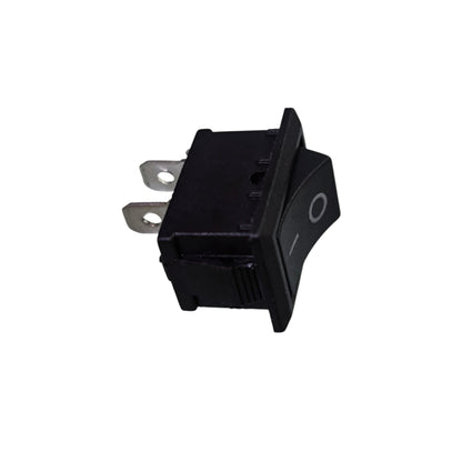 SPST rocker switch 3A 125V in black design suitable for various electrical applications