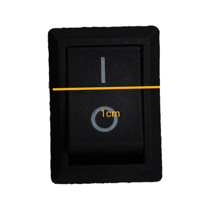 SPST rocker switch 3A 125V in black with a clear indicator, suitable for various electronic applications