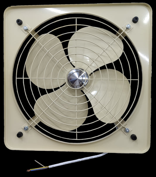 Tailee 10 inch industrial exhaust fan with metal guard and four beige blades for ventilation