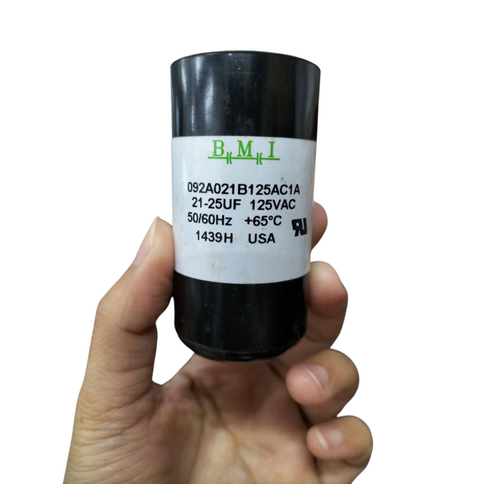 BMI Starting Capacitor 21-25MFD for Motor with 125VAC Rating and 50/60Hz Frequency