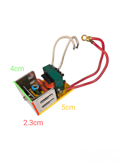 Compact Step Down Transformer 220V to 12V with red and white wires and metal mounting bracket