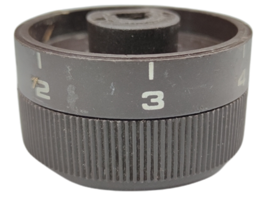 Black Stove Knob for Electric Stove with numbered settings and ridged grip