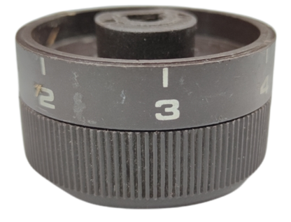 Black Stove Knob for Electric Stove with numbered settings and ridged grip