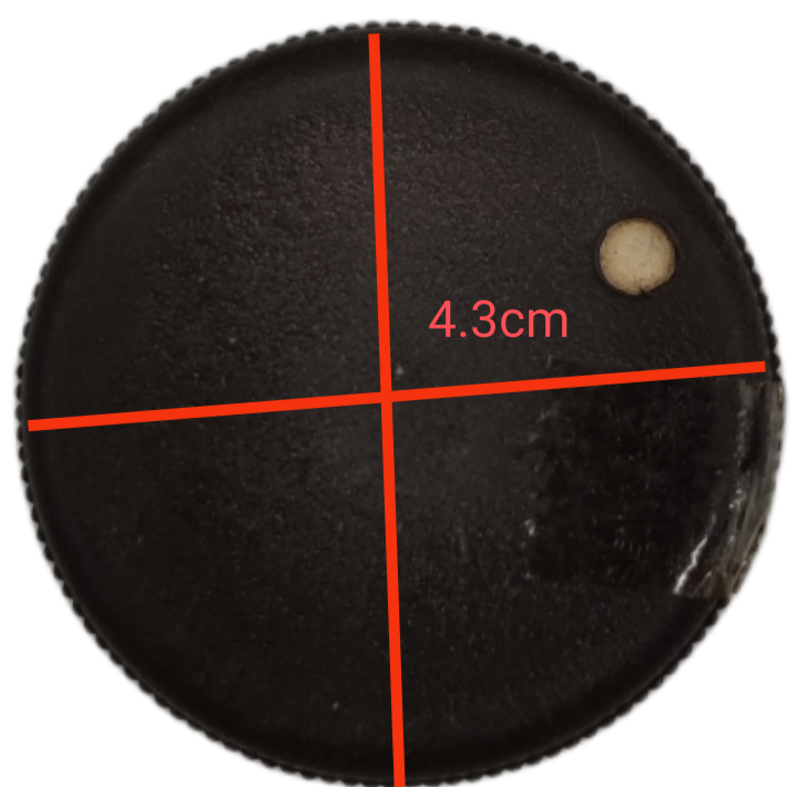 Black Stove Knob for Electric Stove measuring 4.3 cm diameter with a small white indicator dot