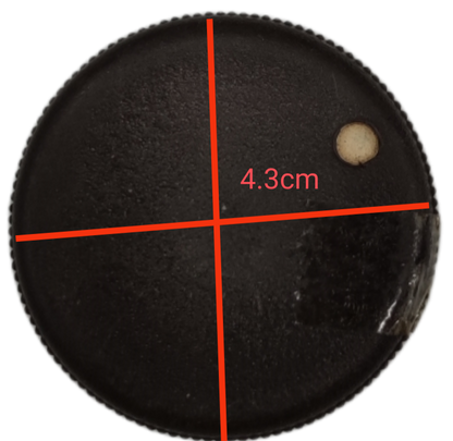 Black Stove Knob for Electric Stove measuring 4.3 cm diameter with a small white indicator dot
