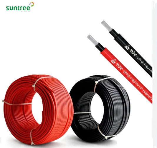 Suntree Single Core DC Solar Cable 1500V 1 x 6mm² 100m/roll Red