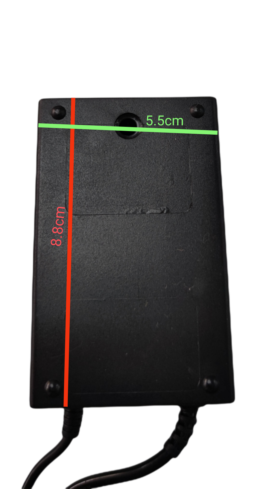 Grippes DC Automotive Adaptor black rectangular power plug with cable and mounting holes