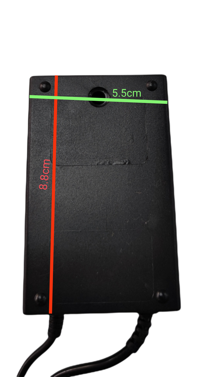 Grippes DC Automotive Adaptor black rectangular power plug with cable and mounting holes