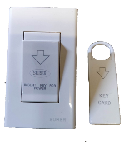 Surer Key Switch Device 10A 250V with key card for power control in white finish