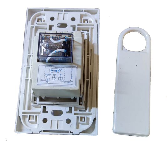 Surer Key Switch Device 10A 250V with relay inside a white casing for easy installation