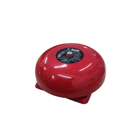 VSAIL 6" Round Bell 24V DC Polarize in bright red, ideal for door chimes and alerts