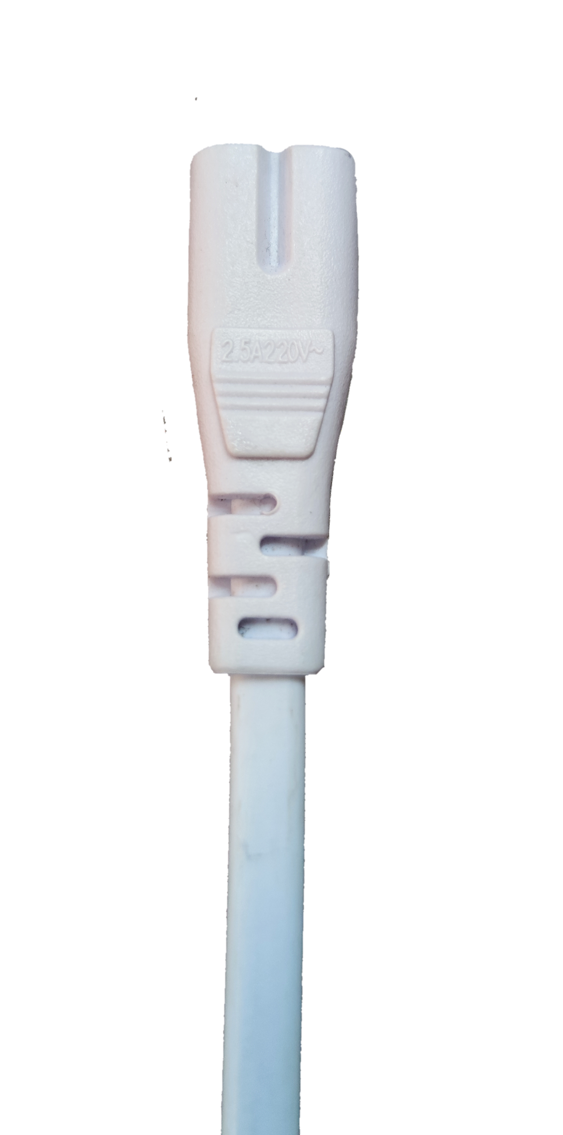 White T-5 AC cord connector 2 pin for electrical circuitry and parts by Local vendor