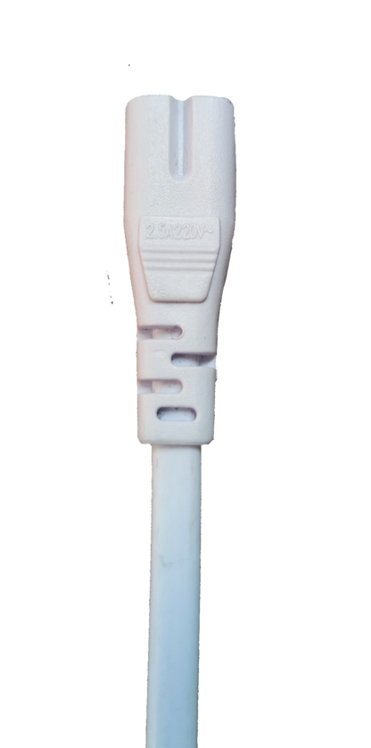 White T-5 AC cord connector 2 pin for electrical circuitry and parts by Local vendor