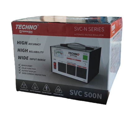 Techno Tamashi 500W AVR Servo Motor automatic voltage regulator box with high accuracy reliability and wide input range