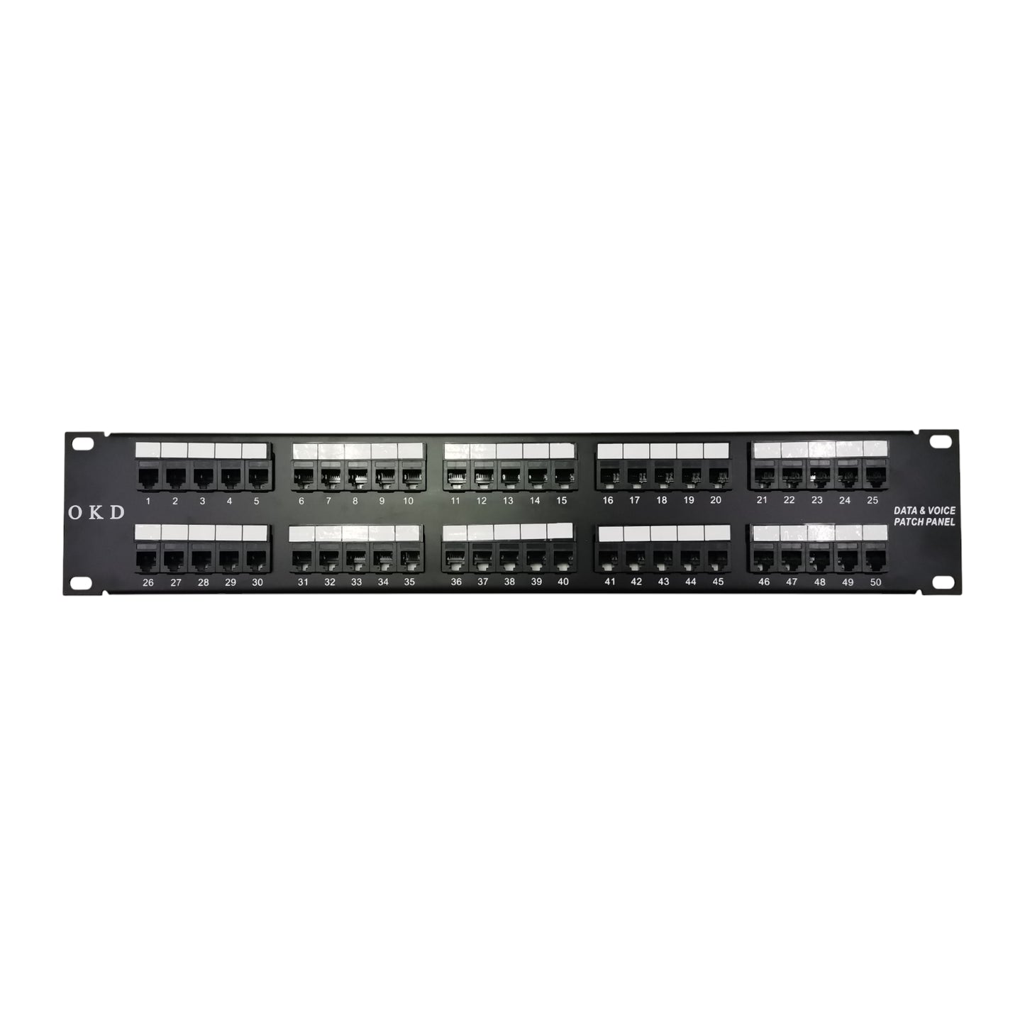 AMP Telephone Patch Panel RJ11 50 Port with clearly labeled connection ports for organized wiring
