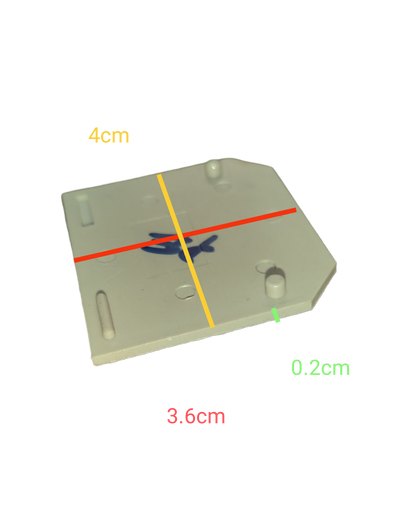 Grippes Terminal Block Cover 3.6cm white plastic electrical circuit part with measured dimensions