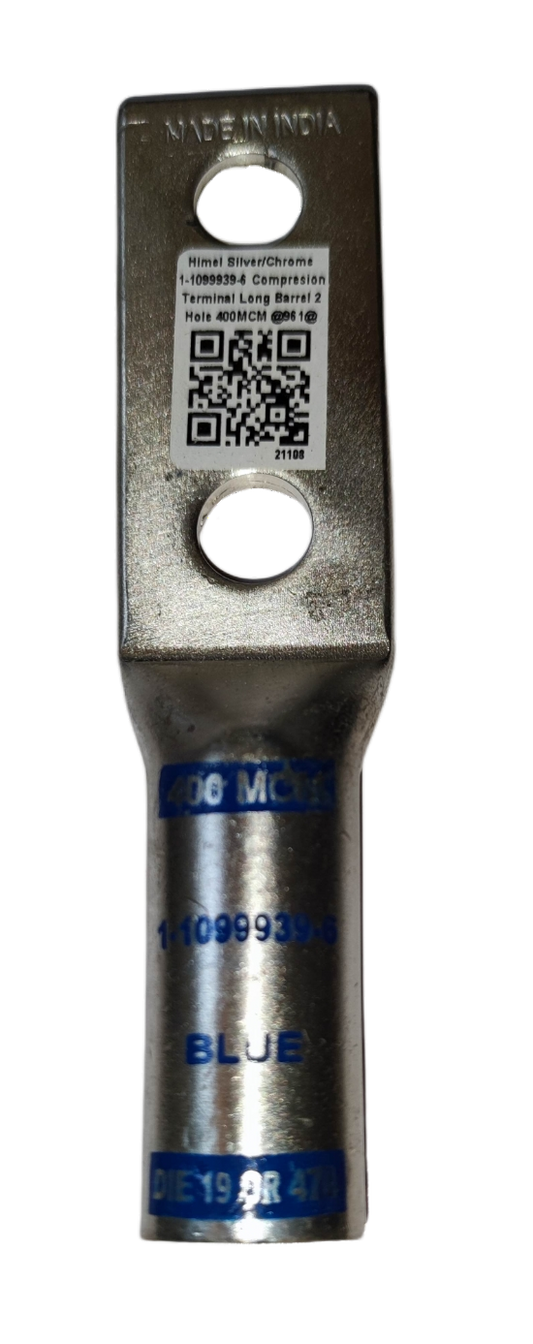 Utilux Terminal Lugs Long Barrel 2 Holes 400MCM with durable metal construction for electrical connections