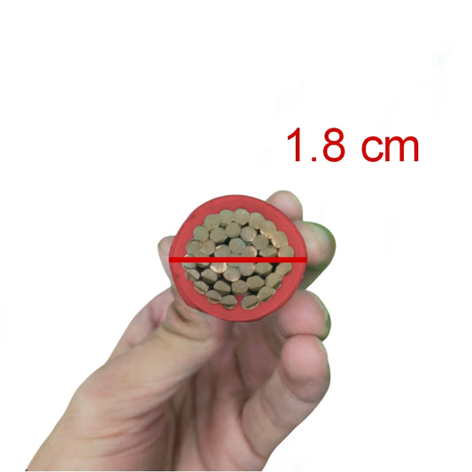 Philflex THHN Wire 125mm Stranded 250MCM held showing 1.8 cm diameter cross-section