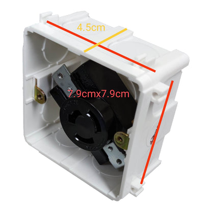 Grippes 30A Twist Lock Outlet 2P+E (3P) 250V (ML-3) XB103S, Twistlock Outlet with Square Utility Box