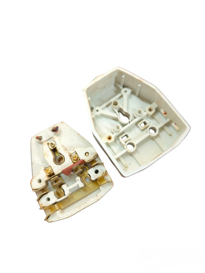 TYPE G Rubber Socket Big 10A 220V broken into two halves showing internal wiring components