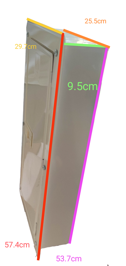 White electrical distribution box side view by Chint Koten Royu with dimensions 16 Branches with 125a 2P MCB Main