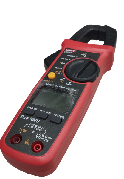 UNI-T Digital Clamp Multimeter in red and black for electrical testing and measurement