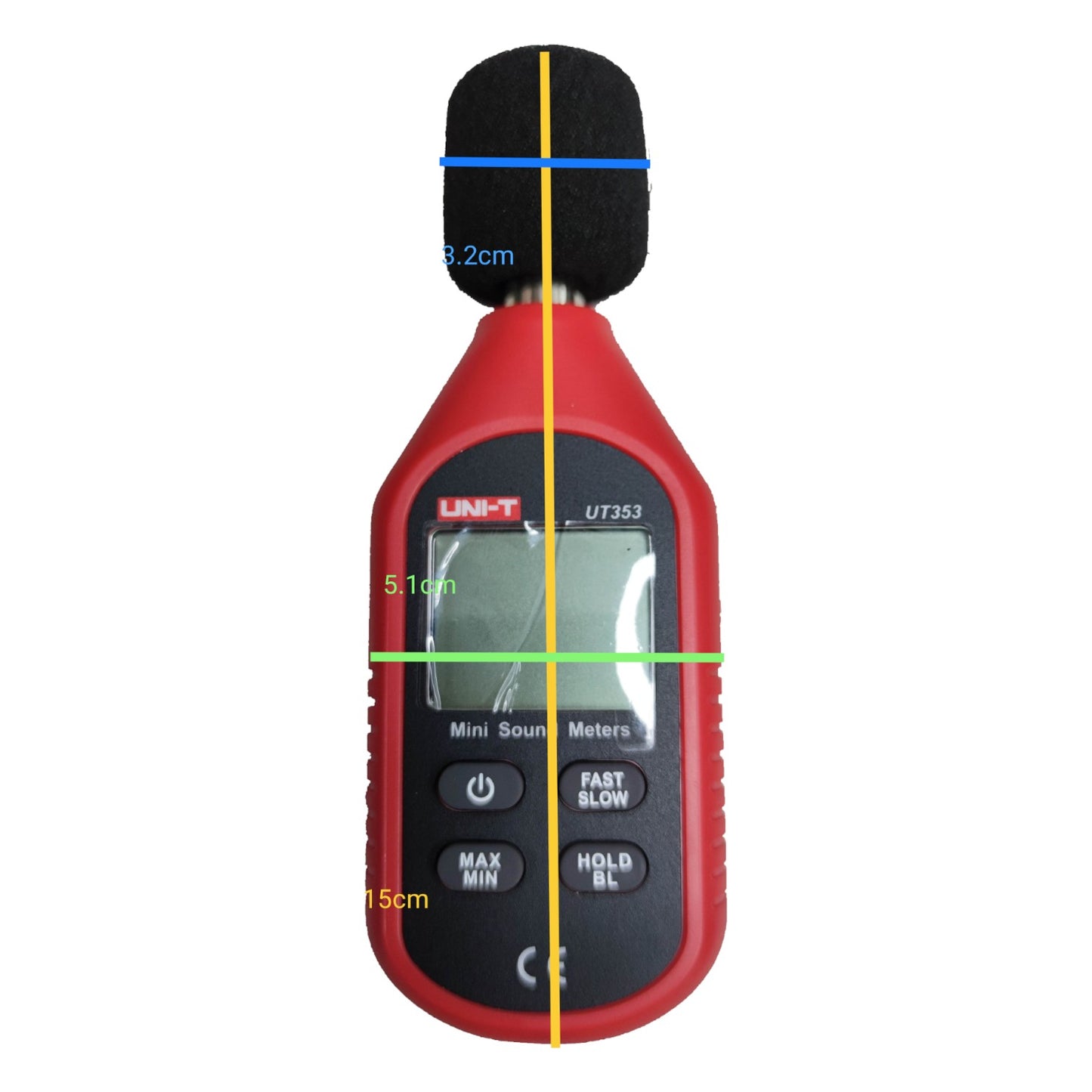 UNI-T Decibel Meter Reading UT353 with Backlit Display and Microphone for Accurate Sound Measurements