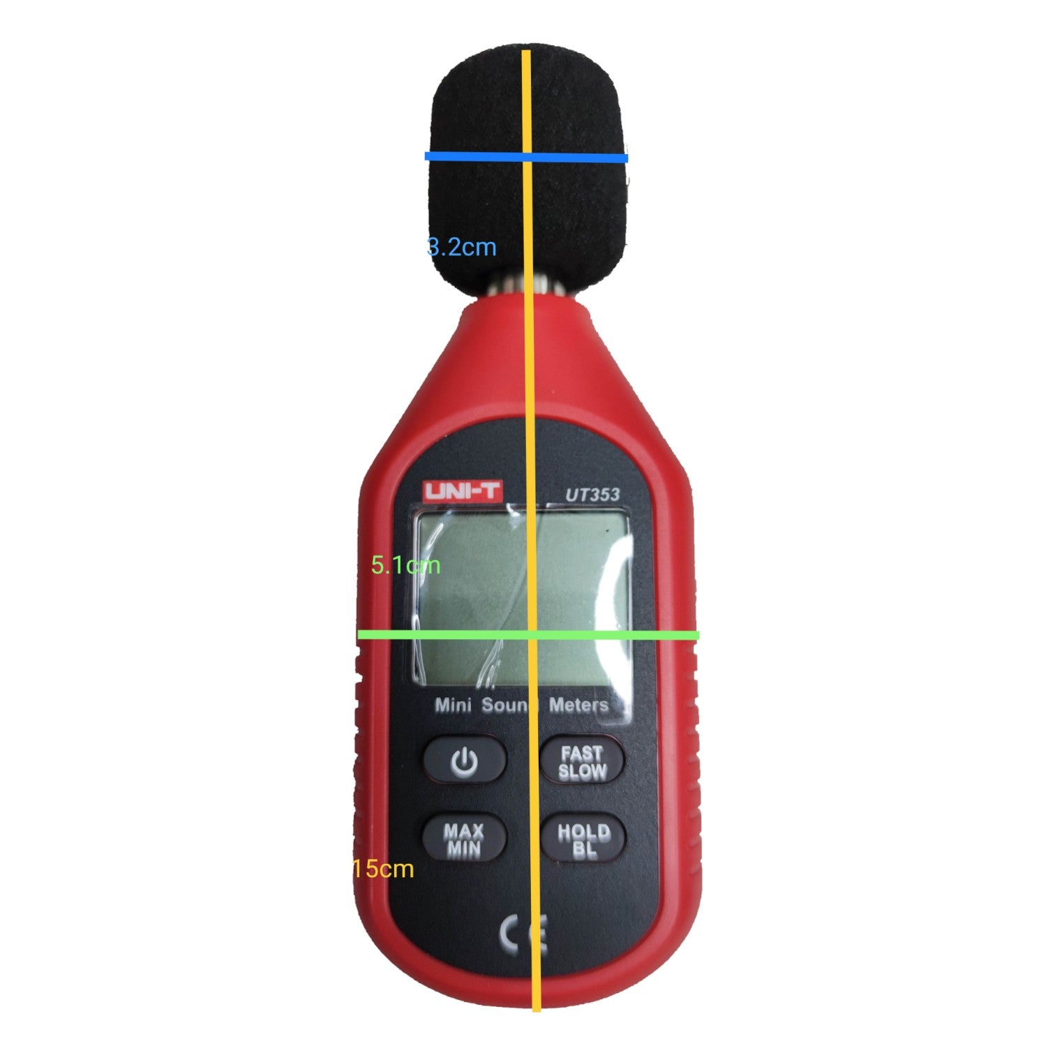 UNI-T Decibel Meter Reading UT353 with Backlit Display and Microphone for Accurate Sound Measurements