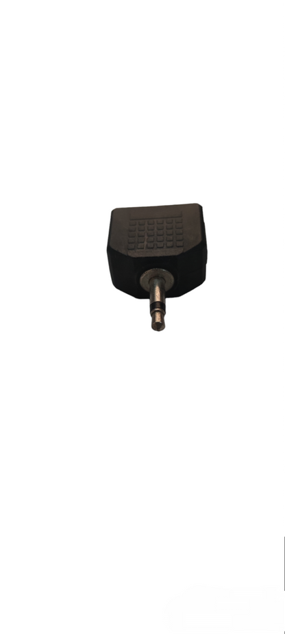 3.5mm mono plug to dual jack adapter microphone accessory from China with black compact design