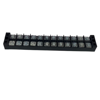 Grippes 45A 12Pairs Terminal Block 600V black screw terminal strip 24 positions for electrical circuitry connections