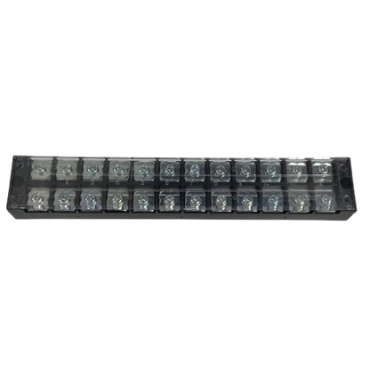 Grippes 45A 12Pairs Terminal Block 600V clear cover black base 24 screw electrical connector