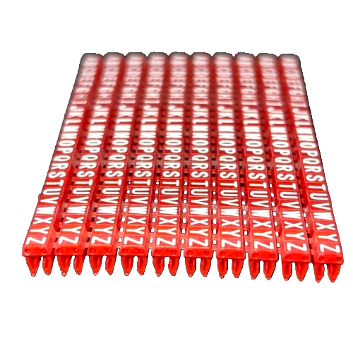 Grippes red Cable Marker Clip On Type A-Z alphabet strips for cable management and labeling
