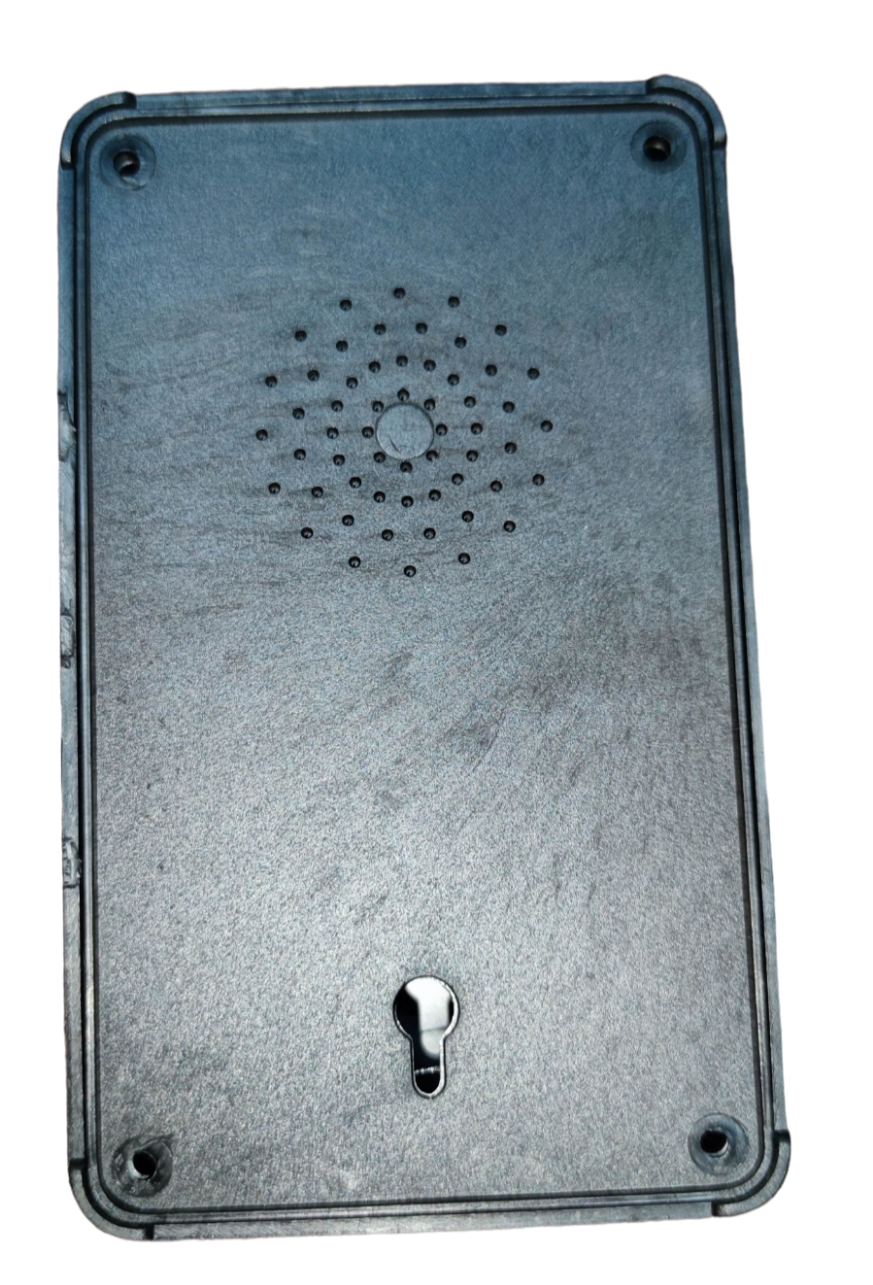 Gray plastic electronics enclosure cover with circular vent holes and keyhole slot DIY Plastic  Box Kit Assenbly