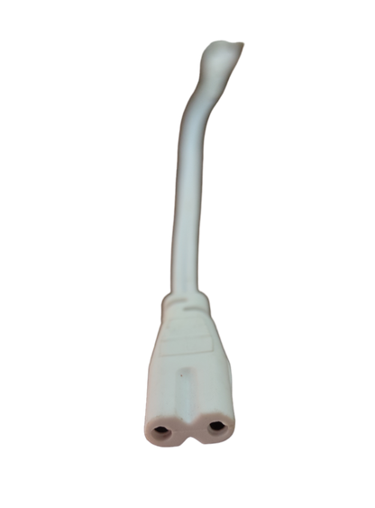 Local T5 AC Cord Connector End to End white two pin inline female connector with short cord