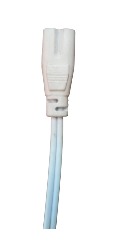 White Local T5 AC Cord Connector End to End female plug on twin white wires for LED strip lighting