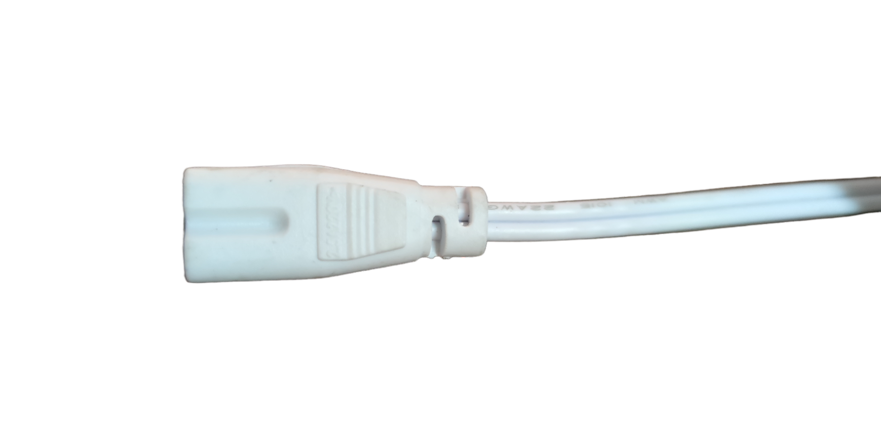 Local T5 AC Cord Connector End to End white female plug with flat twin lead cable for T5 fluorescent lamps