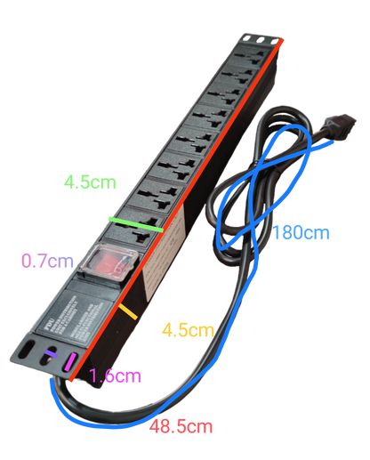 Grippes power supply unit with universal outlet 16A 250V PDU and multiple socket ports